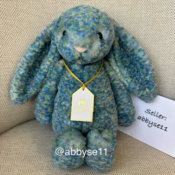 Jellycat Bashful Luxe Bunny Azure - Medium - Authentic - BNWT - Retired